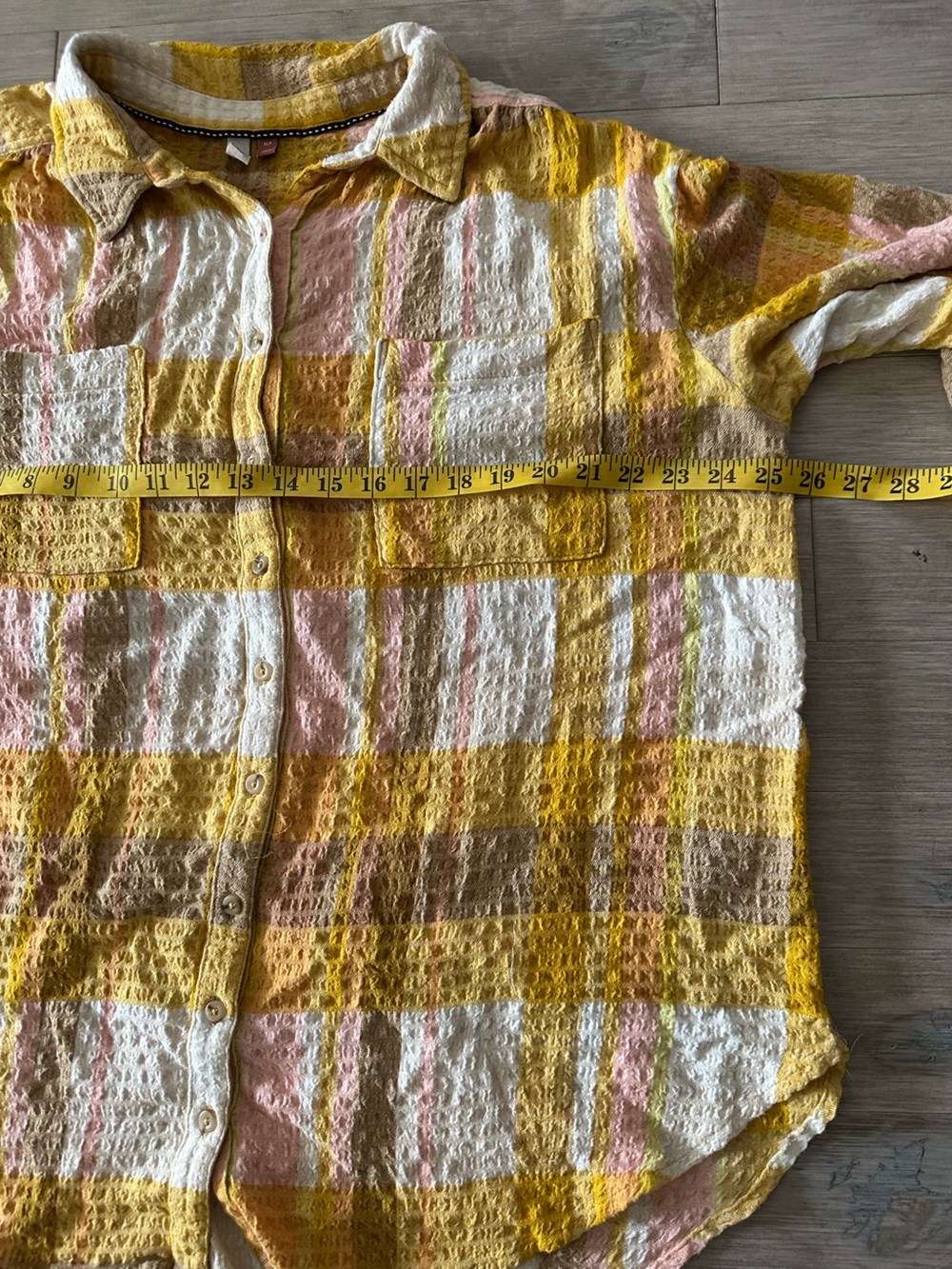 Pilcro Yellow Plaid Button-Down Shirt Size XLP - Picture 7 of 8